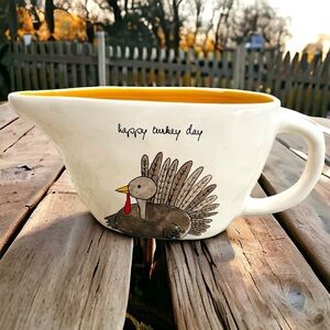 Rae Dunn by Magenta “HAPPY TURKEY DAY” Gravy Boat NEW